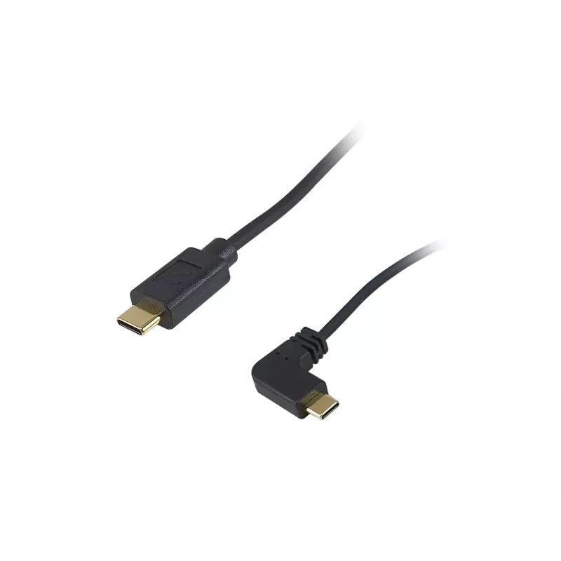 Cable en espiral Equip USB 2.0 C a C en ángulo de 90° M/M 1 m negro