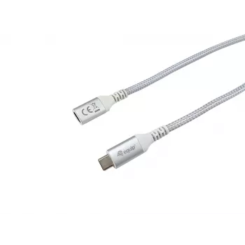 Cable alargador Equip USB 3.2 Gen 2 C a C, 1,0 m, M/H, 4K/60Hz, 10 Gbps, blanco