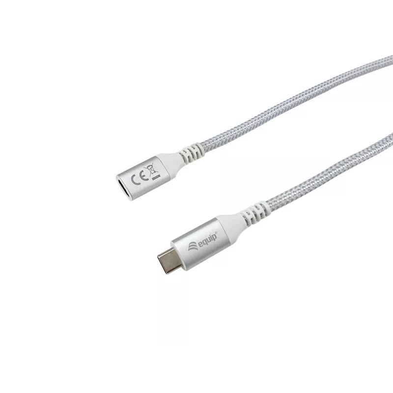 Cable alargador Equip USB 3.2 Gen 2 C a C, 1,0 m, M/H, 4K/60Hz, 10 Gbps, blanco