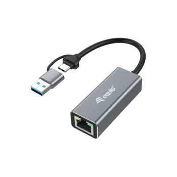 Adaptador de red Ethernet 2,5 Gigabit USB-C (USB-C+A) Equip