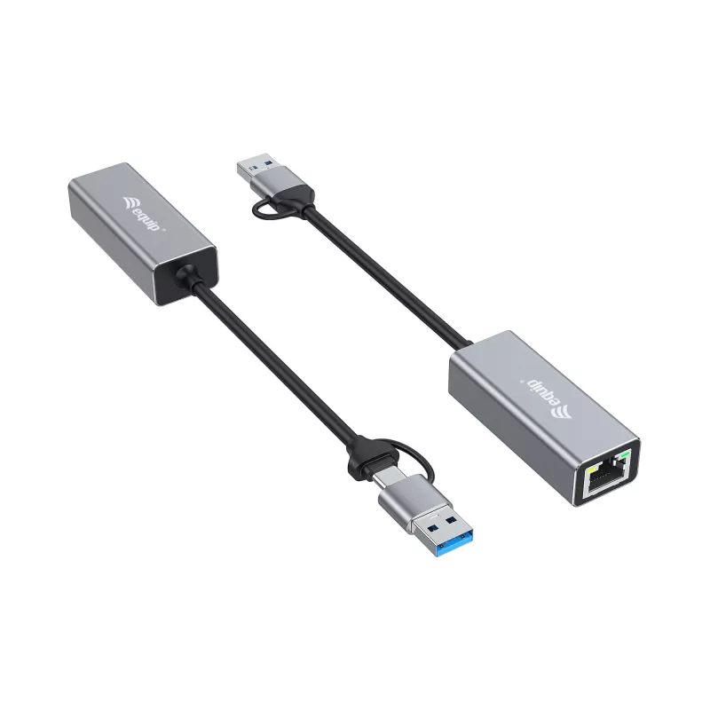 Adaptador de red Ethernet 2,5 Gigabit USB-C (USB-C+A) Equip