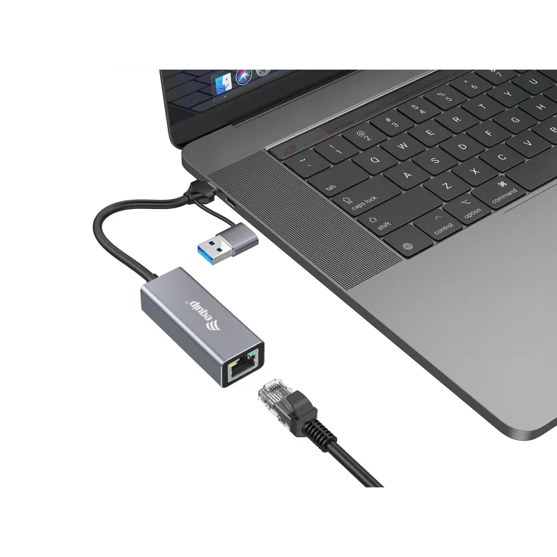 Adaptador de red Ethernet 2,5 Gigabit USB-C (USB-C+A) Equip