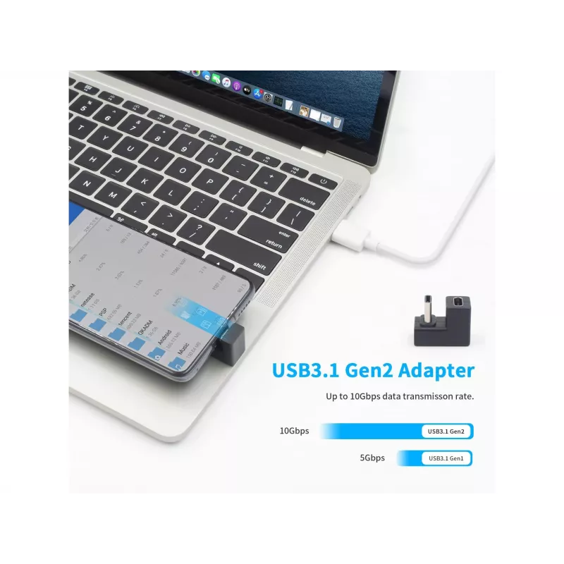 Adaptador USB-C en ángulo U Equip 133476 10Gbps PD 100W pack de 2