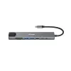 Adaptador multifunción 8 en 1 USB-C Equip, con cable, USB Type-C, 100 W, 1000 Mbit/s, 1000BASE-T, IEEE 802.3ab