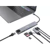 Adaptador multifunción 8 en 1 USB-C Equip, con cable, USB Type-C, 100 W, 1000 Mbit/s, 1000BASE-T, IEEE 802.3ab