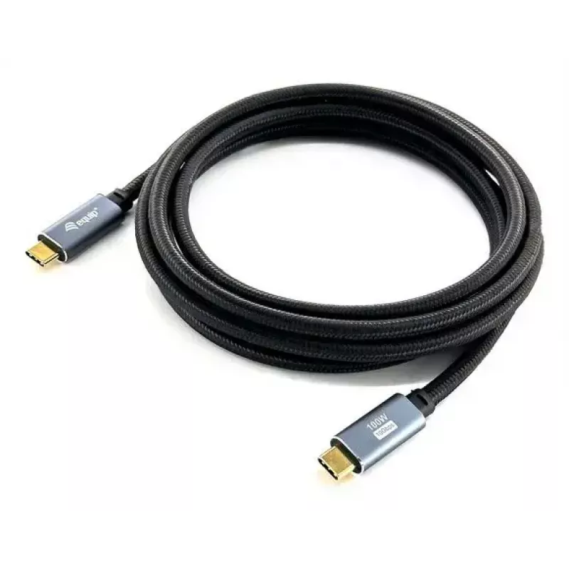 Cable USB-C a C EQUIP 3,0 m — USB 3.2 Gen 2 (10 Gbit/s), PD100W, 4K/60Hz, negro