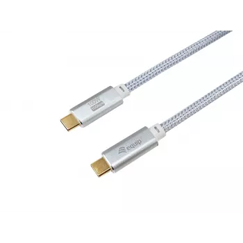 Cable USB-C a USB-C EQUIP 3,0 m — USB 3.2 Gen 2, 10 Gbps, PD 100 W, 4K/60 Hz, blanco