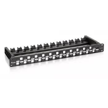 Panel de parcheo Keystone Cat.6A sin apantallar de 24 puertos Equip, negro