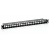 Panel de parcheo Keystone Cat.6 sin apantallar de 24 puertos Equip, negro