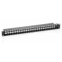 Panel de parcheo Keystone Cat.6 sin apantallar de 24 puertos Equip, negro