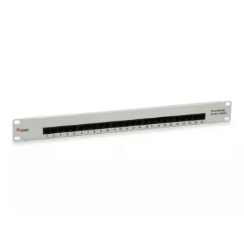 Panel de parcheo Cat.3 RJ45 ISDN de 25 puertos Equip, gris claro