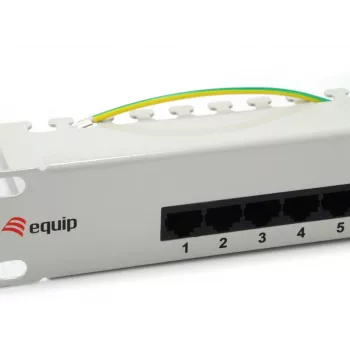 Panel de parcheo Cat.3 RJ45 ISDN de 25 puertos Equip, gris claro