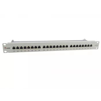 Equip Patch Panel 24 puertos Cat.6A apantallado, gris claro, 10/100/1000Base-T(X), Gigabit Ethernet, 1000 Mbit/s, RJ-45, Cat6a, montaje en rack