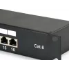 Equip Patch Panel 16 puertos Cat.6 apantallado, negro, 10/100/1000Base-T(X), Gigabit Ethernet, 1000 Mbit/s, RJ-45, Cat6, montaje en rack