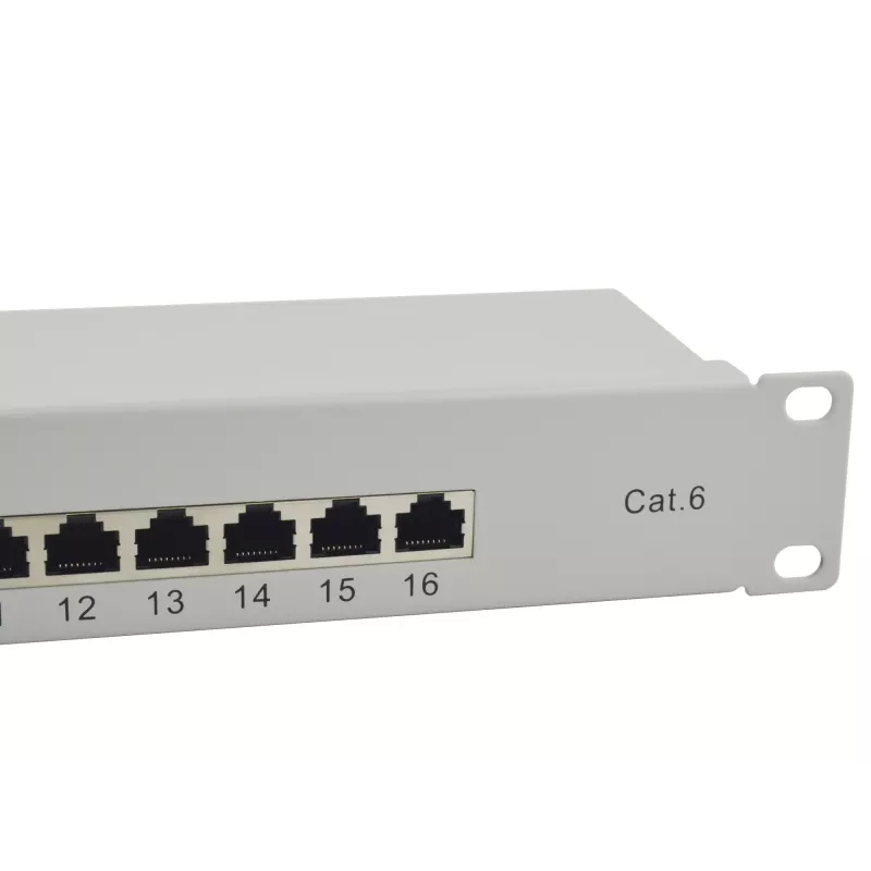 Equip Patch Panel 16 puertos Cat.6 apantallado, gris claro