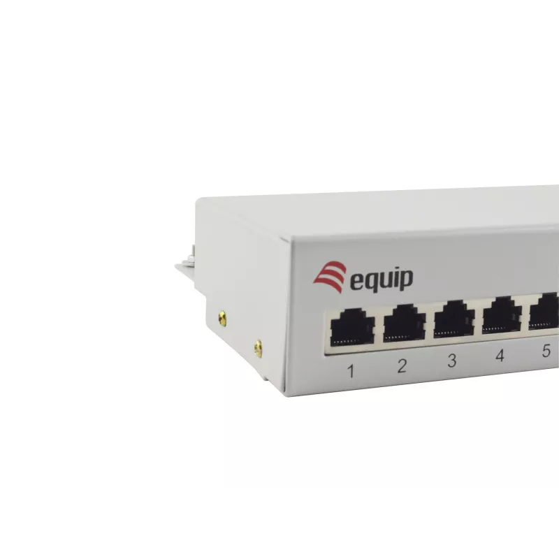 Equip Patch Panel de sobremesa 12 puertos Cat.6, gris claro, 10/100/1000Base-T(X), Gigabit Ethernet, 1000 Mbit/s, RJ-45, Cat6, 1U
