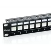 Equip Patch Panel Keystone 24 puertos Cat.6 apantallado, negro, Cat6, montaje en rack, 1U, negro, 92,5 mm, 483 mm