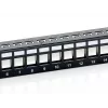 Equip Patch Panel Keystone 24 puertos Cat.6 apantallado, negro, Cat6, montaje en rack, 1U, negro, 92,5 mm, 483 mm