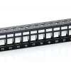Equip Patch Panel Keystone 24 puertos Cat.6 apantallado, negro, Cat6, montaje en rack, 1U, negro, 92,5 mm, 483 mm