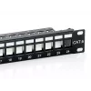 Equip Patch Panel Keystone 24 puertos Cat.6 apantallado, negro, Cat6, montaje en rack, 1U, negro, 92,5 mm, 483 mm