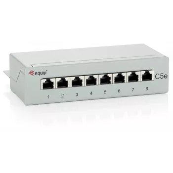 Equip Patch Panel de sobremesa 8 puertos Cat.5e, gris claro, RJ-45, dorado, Cat5e, gris, ANSI/TIA/EIA 568, -40 - 80 °C