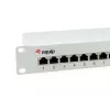 Equip Patch Panel 12 puertos Cat.6 apantallado, gris claro, Gigabit Ethernet, 1000 Mbit/s, RJ-45, Cat6, Cat6e, 1U, gris