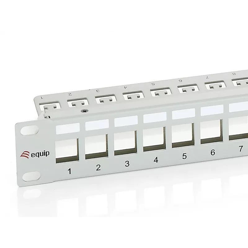 Equip Patch Panel Keystone 24 puertos Cat.6 apantallado, gris claro