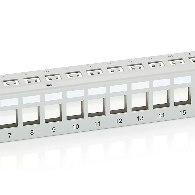 Equip Patch Panel Keystone 24 puertos Cat.6 apantallado, gris claro