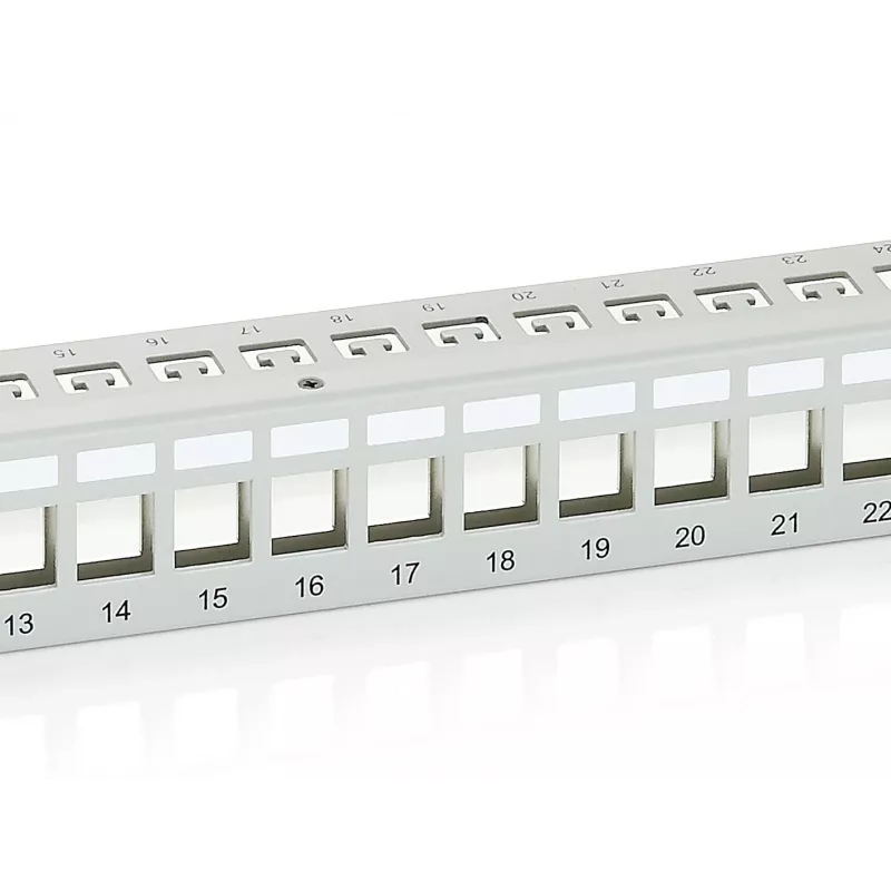 Equip Patch Panel Keystone 24 puertos Cat.6 apantallado, gris claro