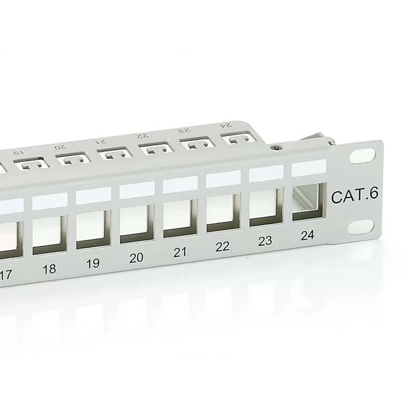 Equip Patch Panel Keystone 24 puertos Cat.6 apantallado, gris claro