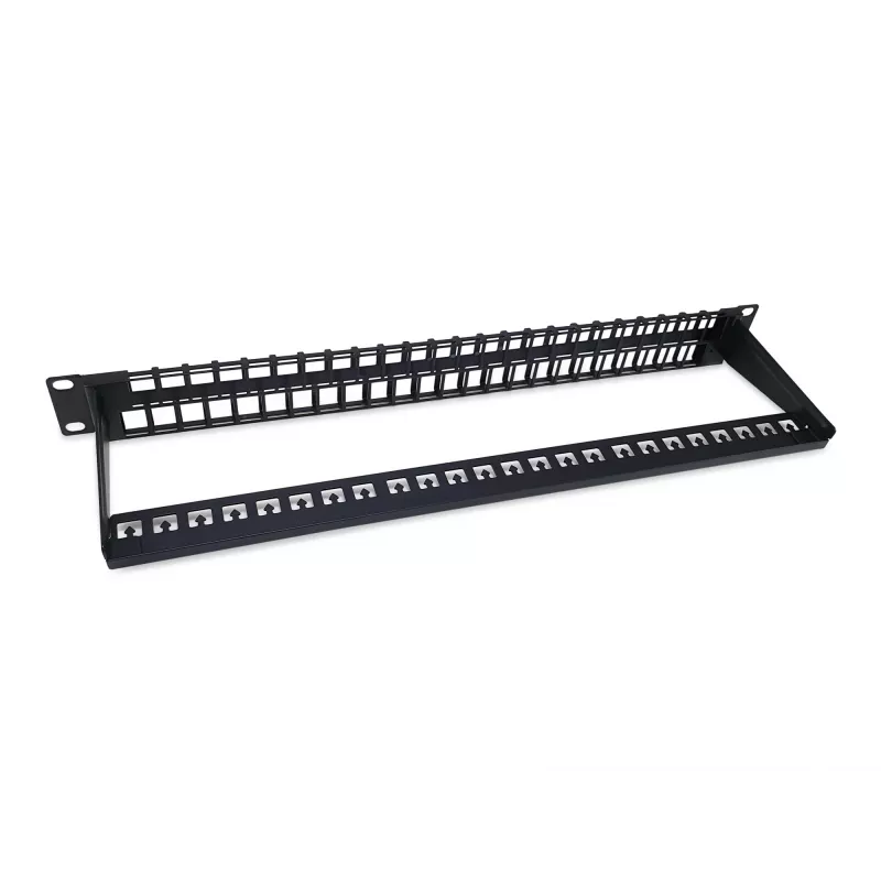 Equip Patch Panel Keystone 48 puertos Cat.6 no apantallado, negro, RJ-45, Cat6, 1U, negro, acero, REACH, RoHS