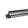 Equip Patch Panel Keystone 48 puertos Cat.6 no apantallado, negro, RJ-45, Cat6, 1U, negro, acero, REACH, RoHS