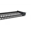 Equip Patch Panel Keystone 48 puertos Cat.6 no apantallado, negro, RJ-45, Cat6, 1U, negro, acero, REACH, RoHS