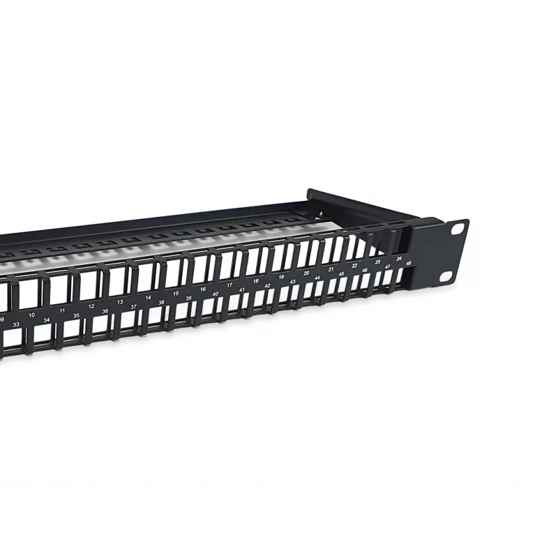Equip Patch Panel Keystone 48 puertos Cat.6 no apantallado, negro, RJ-45, Cat6, 1U, negro, acero, REACH, RoHS