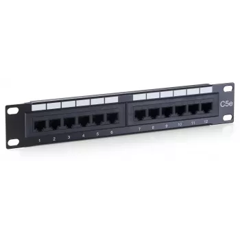 Equip Patch Panel 12 puertos Cat.5e no apantallado, negro