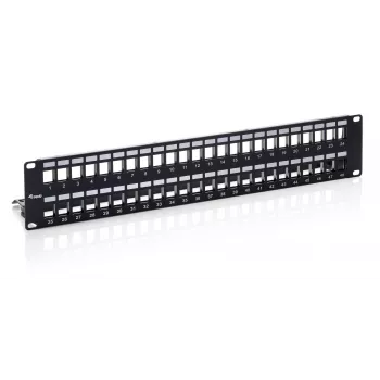 Equip Patch Panel Keystone 48 puertos Cat.6 apantallado, negro