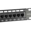 Equip Patch Panel 24 puertos Cat.5e no apantallado, negro, Cat5e, montaje en rack, 1U, negro, RoHS, CE