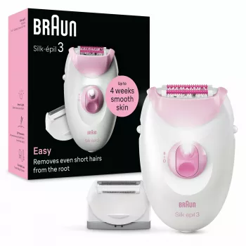 Depiladora Braun Silk-épil 3 3-031 20 pinzas rosa blanco