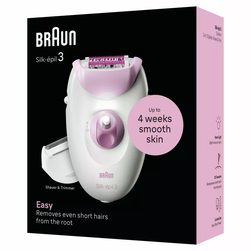 Depiladora Braun Silk-épil 3 3-031 20 pinzas rosa blanco