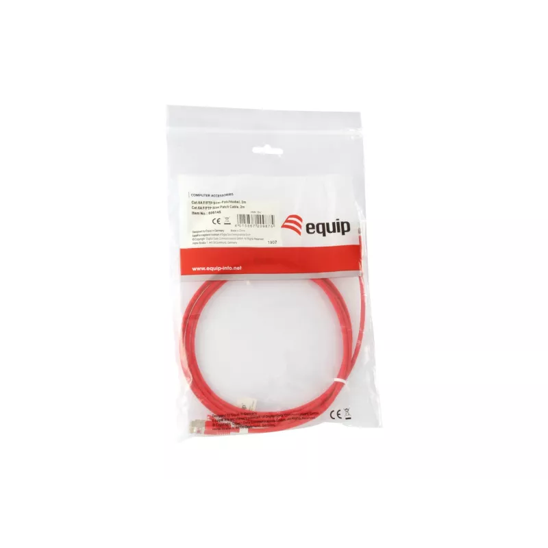 Cable de red Equip Cat.6A F/FTP fino RJ-45 2 m rojo
