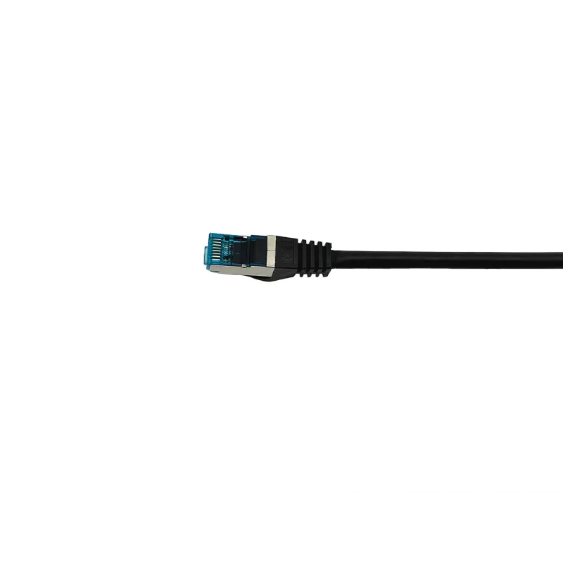 Latiguillo Equip Cat.6A S/FTP, conector en ángulo a recto, 0,5 m, negro