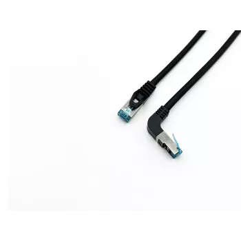 Latiguillo Equip Cat.6A S/FTP, conector en ángulo a recto, 2,0 m, negro