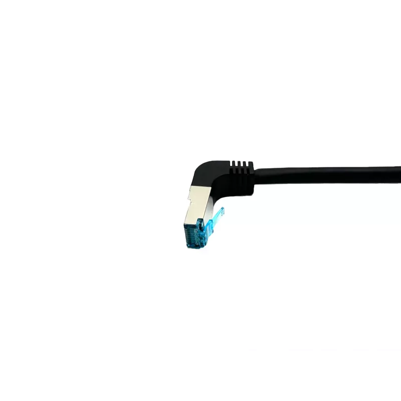 Cable de red Equip Cat.6A S/FTP, conector acodado a recto, 3,0 m, negro