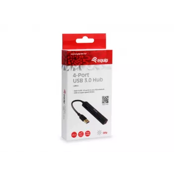 Concentrador de interfaces Equip 128953 USB 3.2 Gen 1 (3.1 Gen 1) Type-A 5000 Mbit/s negro