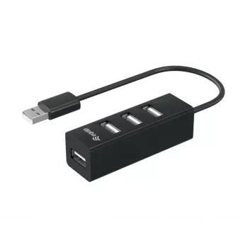 Concentrador USB Equip 4 puertos USB 2.0, USB 2.0, USB 2.0, 480 Mbit/s, negro, China, CE, RoHS