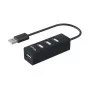 Concentrador USB Equip 4 puertos USB 2.0, USB 2.0, USB 2.0, 480 Mbit/s, negro, China, CE, RoHS