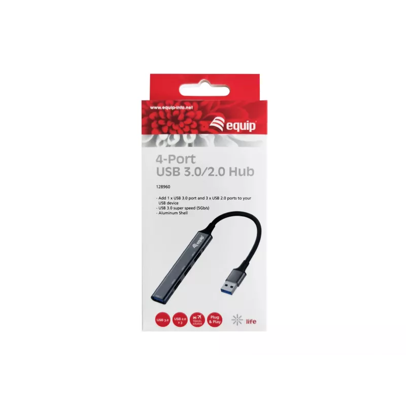 Concentrador USB Equip 4 puertos USB 3.0/2.0