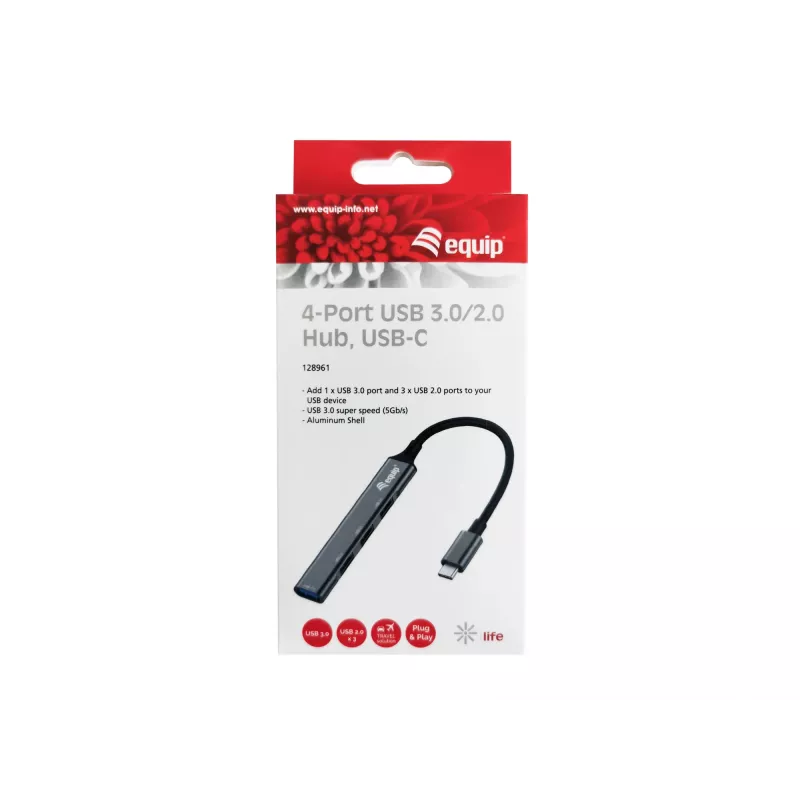 Concentrador USB Equip 4 puertos USB 3.0/2.0 USB-C