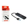 Concentrador USB Equip 4 puertos USB 3.2 Gen 1 con adaptador USB-C negro 5000 Mbit/s