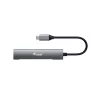 Equip 128963 hub USB-C de 4 puertos USB 3.2 Gen 1 (3.1 Gen 1), 4x USB-C, 5 Gbit/s, aluminio, sin adaptador de corriente, negro/plateado